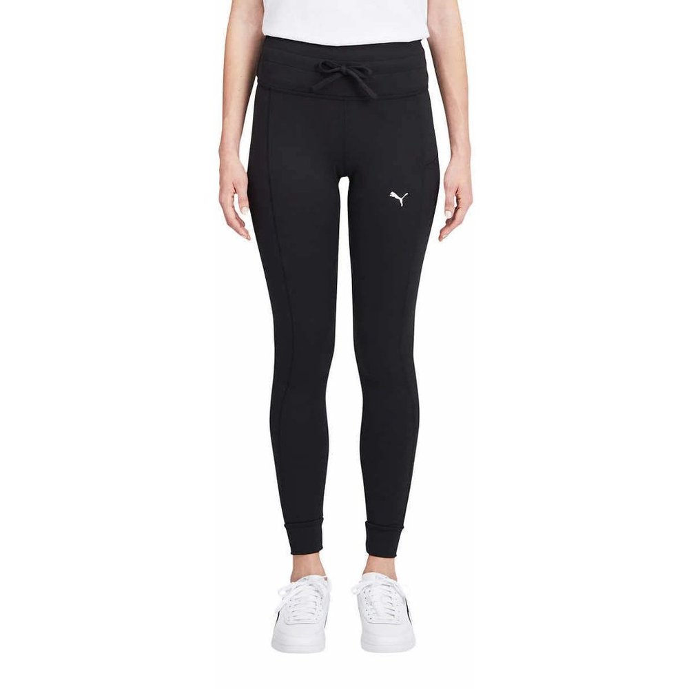 PUMA Women's Black Drawstring Tight with Pockets Black Medium